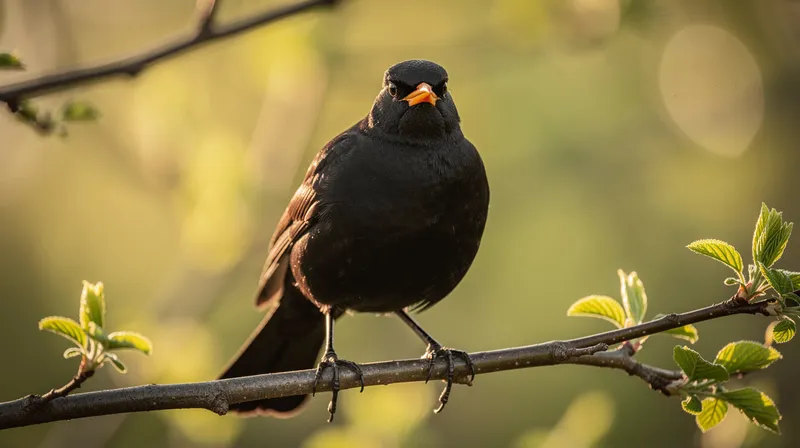 Le merle noir, un oiseau emblématique au bec orange